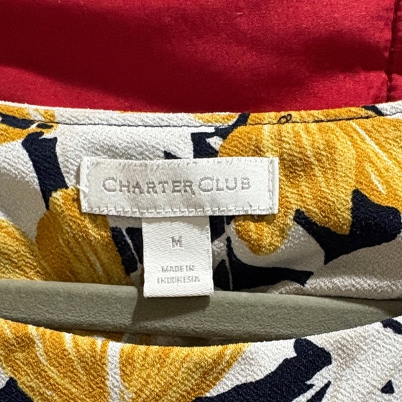 Floral Navy and Yellow Women's Top - Picture 3 of 4